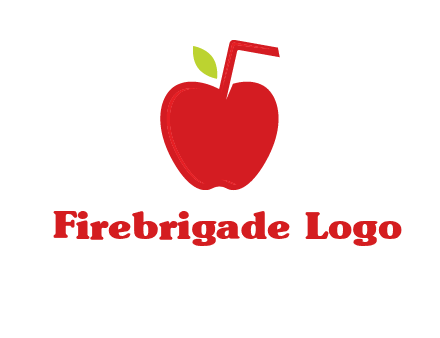 apple with straw beverage logo