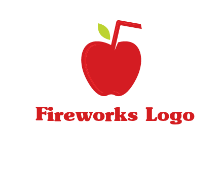 apple with straw beverage logo