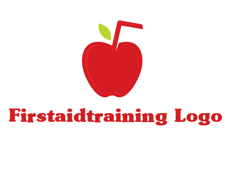 apple with straw beverage logo