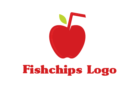 apple with straw beverage logo