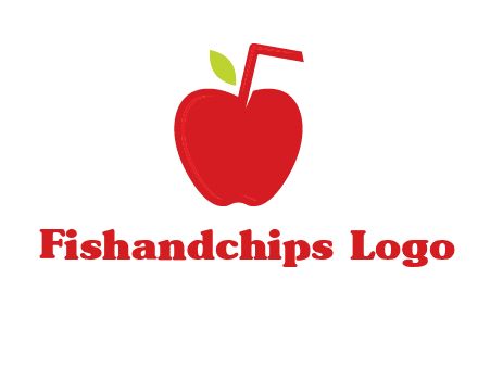 apple with straw beverage logo
