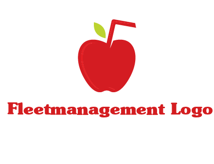 apple with straw beverage logo