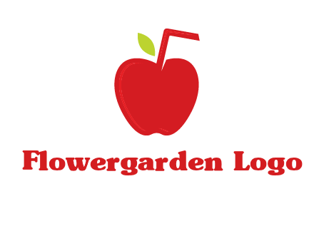 apple with straw beverage logo