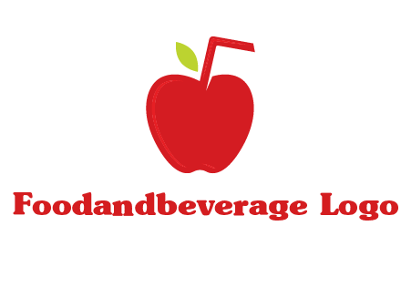 apple with straw beverage logo