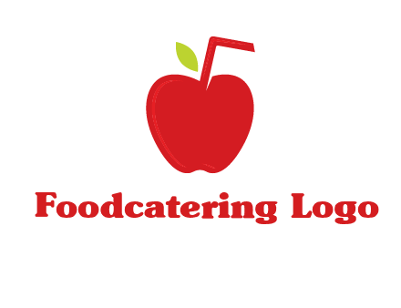 apple with straw beverage logo