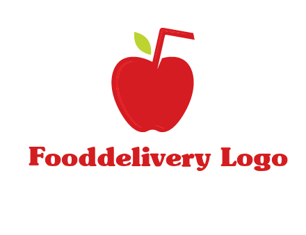apple with straw beverage logo
