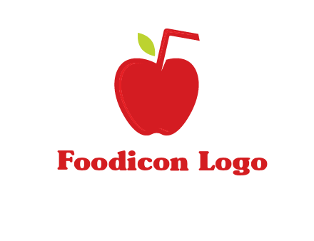 apple with straw beverage logo