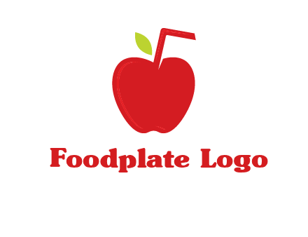 apple with straw beverage logo