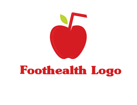 apple with straw beverage logo