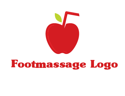 apple with straw beverage logo