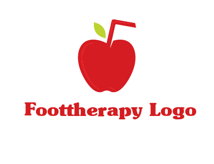 apple with straw beverage logo