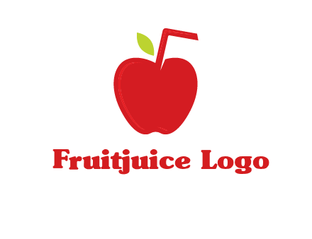 apple with straw beverage logo