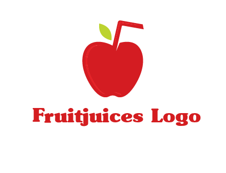 apple with straw beverage logo