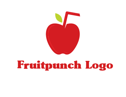 apple with straw beverage logo