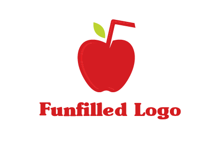 apple with straw beverage logo