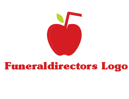 apple with straw beverage logo
