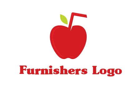 apple with straw beverage logo