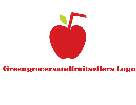 apple with straw beverage logo