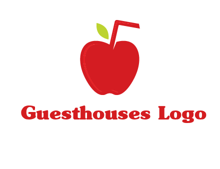 apple with straw beverage logo