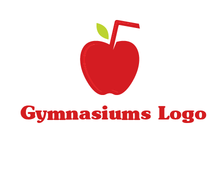 apple with straw beverage logo