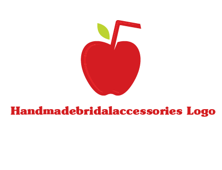 apple with straw beverage logo