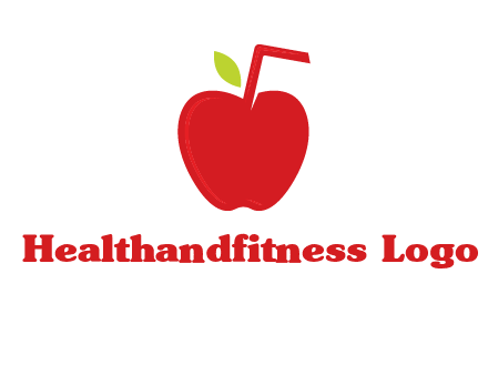 apple with straw beverage logo