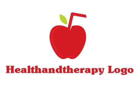 apple with straw beverage logo
