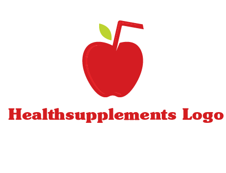 apple with straw beverage logo