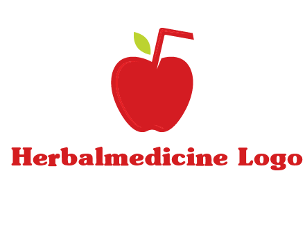 apple with straw beverage logo