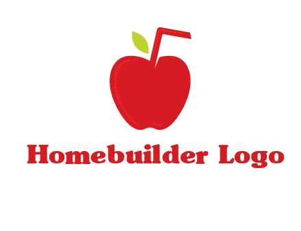 apple with straw beverage logo