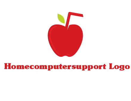 apple with straw beverage logo
