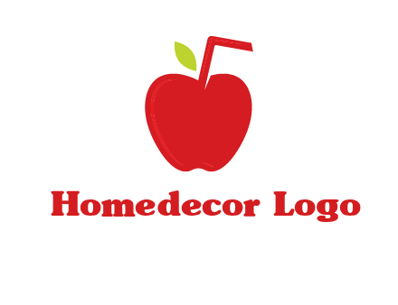 apple with straw beverage logo