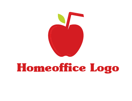 apple with straw beverage logo