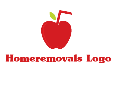 apple with straw beverage logo