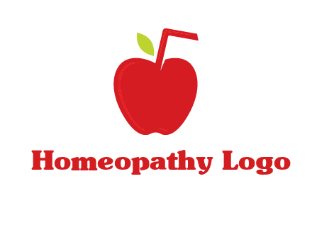 apple with straw beverage logo