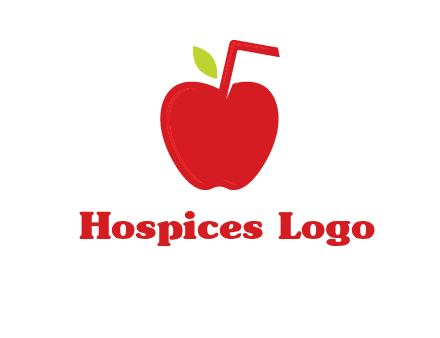 apple with straw beverage logo