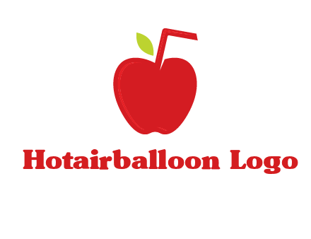 apple with straw beverage logo