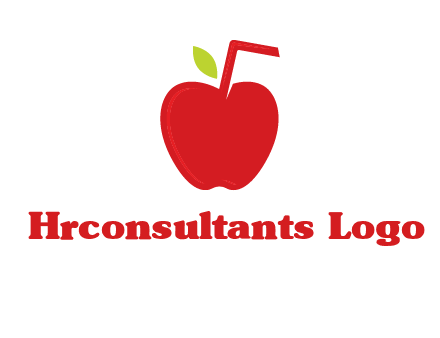 apple with straw beverage logo