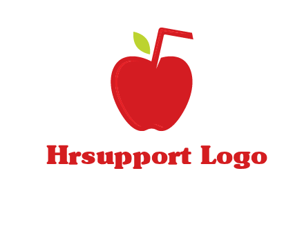 apple with straw beverage logo