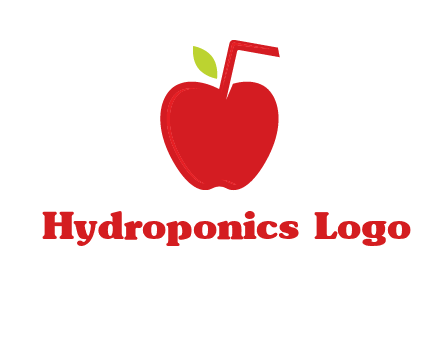 apple with straw beverage logo