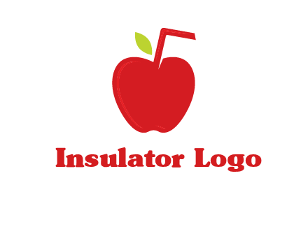 apple with straw beverage logo