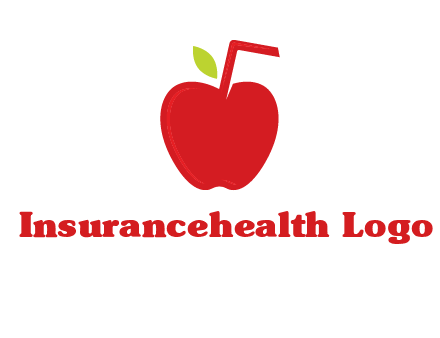 apple with straw beverage logo