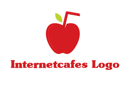 apple with straw beverage logo