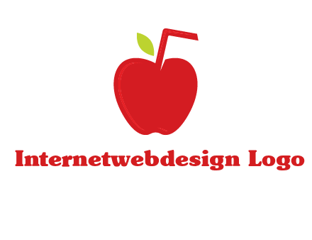 apple with straw beverage logo