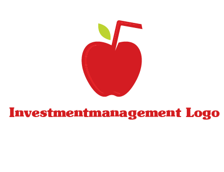 apple with straw beverage logo
