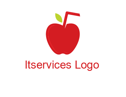 apple with straw beverage logo