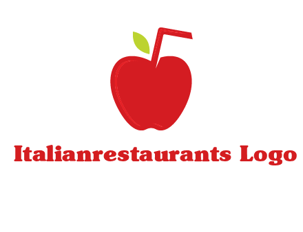 apple with straw beverage logo