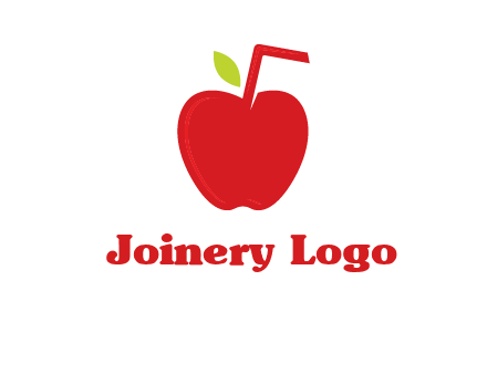 apple with straw beverage logo