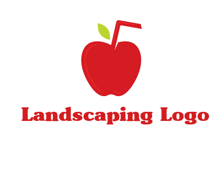 apple with straw beverage logo