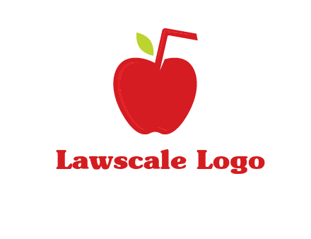 apple with straw beverage logo